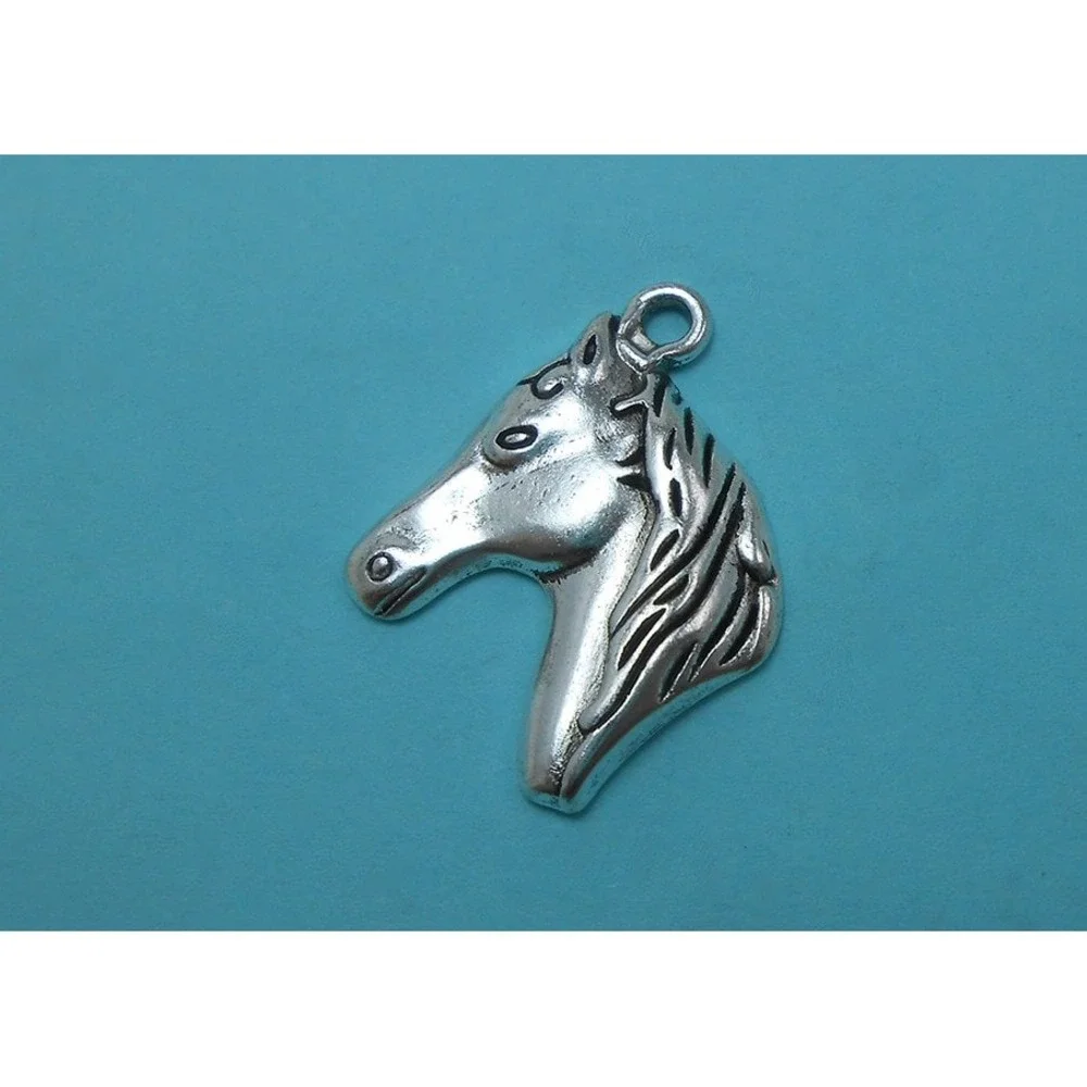 4pcs Horse Charms Silver Tone equestrian‎ horse head